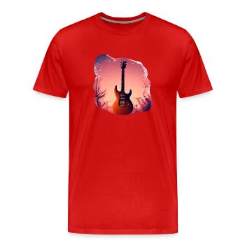 Guitare Instrument de Musique Instrument Plumé Guitariste - T-shirt bio Premium Homme - rouge - Devant - Damien (186cm)