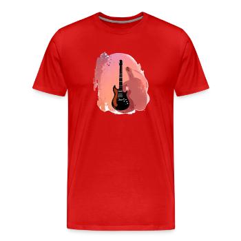 Guitare Instrument pincé Guitariste Instrument de musique - T-shirt bio Premium Homme - rouge - Devant - Damien (186cm)