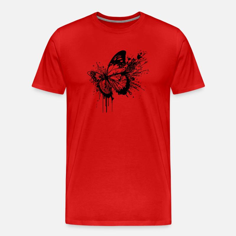 Splash Tattoo Tinte Schmetterling - Männer Premium Bio T-Shirt - Rot