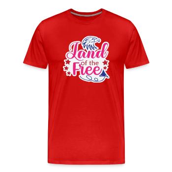 Land of the Free - Men's Premium Organic T-Shirt - red - Front - Damien (186cm)