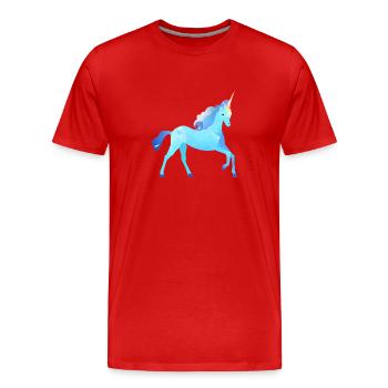 Licorne Licorne Fille Mythique Licornes Animaux - T-shirt bio Premium Homme - rouge - Devant - Damien (186cm)