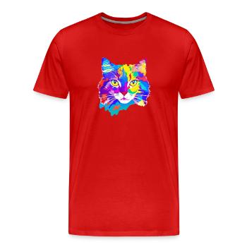 Kitten Domestic Cat Cat Cat Cat Hair Pet Cat - Men's Premium Organic T-Shirt - red - Front - Damien (186cm)