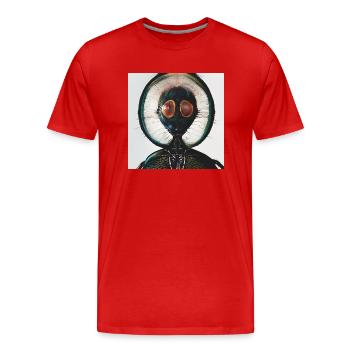 Portrait photographique insecte avec de grands yeux - T-shirt bio Premium Homme - rouge - Devant - Damien (186cm)