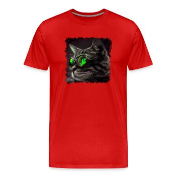 Les chats n’ont pas besoin de lunettes de vision nocturne - T-shirt bio Premium Homme - rouge - Devant - Damien (186cm)