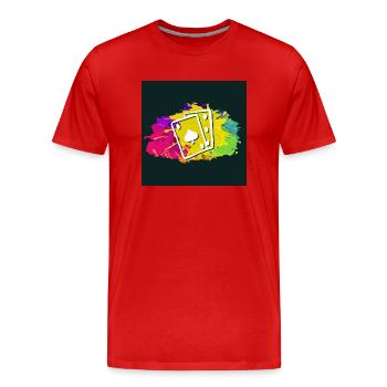 Poker - Männer Premium Bio T-Shirt - Rot - Vorne - Damien (186cm)