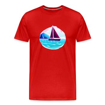 Segeln Segler Segelschiff Segelboot Segelsport - Männer Premium Bio T-Shirt - Rot - Vorne - Damien (186cm)
