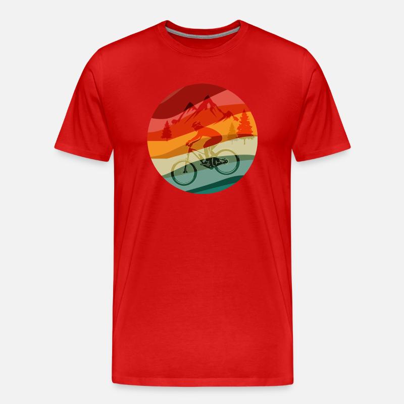 MTB Retro Design - Männer Premium Bio T-Shirt - Rot