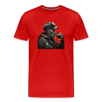 Bergbau Bier. Cooler Minenarbeiter - Männer Premium Bio T-Shirt - Rot - Vorne - Damien (186cm)