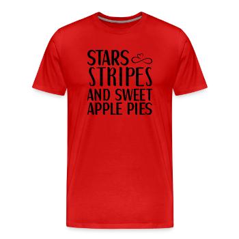 Stars Stripes and sweet Apple Pies - Men's Premium Organic T-Shirt - red - Front - Damien (186cm)