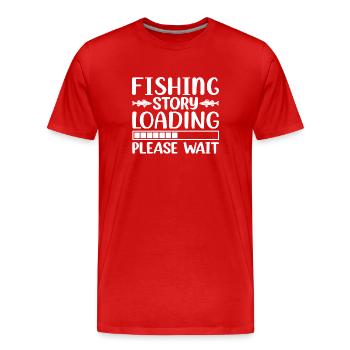 Fishing story loading Please Wait - Männer Premium Bio T-Shirt - Rot - Vorne - Damien (186cm)