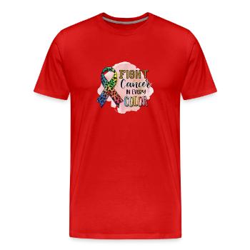Bekämpfen Sie Krebs in jeder Farbe - Männer Premium Bio T-Shirt - Rot - Vorne - Damien (186cm)