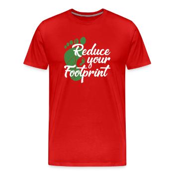 Reduce your Footprint - Men's Premium Organic T-Shirt - red - Front - Damien (186cm)