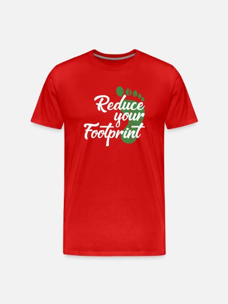 Reduce your Footprint - Men's Premium Organic T-Shirt - red