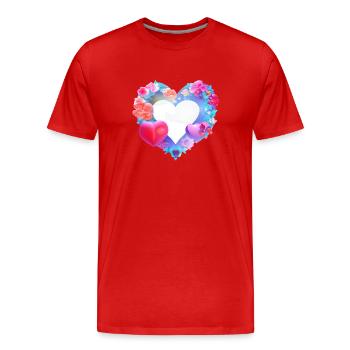 Valentine's Day Engagement Wedding Love Mother's Day - Men's Premium Organic T-Shirt - red - Front - Damien (186cm)