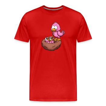 Vogelmutter füttert ihr Nest - Männer Premium Bio T-Shirt - Rot - Vorne - Damien (186cm)