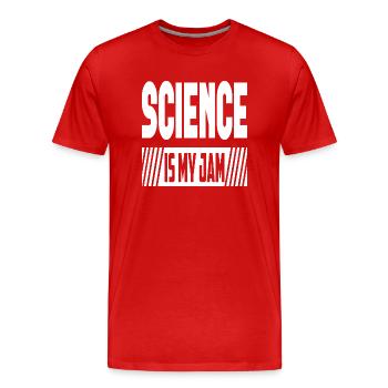 La science est ma confiture - T-shirt bio Premium Homme - rouge - Devant - Damien (186cm)