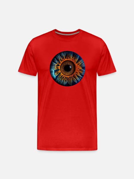 Eine Iris als biometrisches Identifikationssystem - Männer Premium Bio T-Shirt - Rot