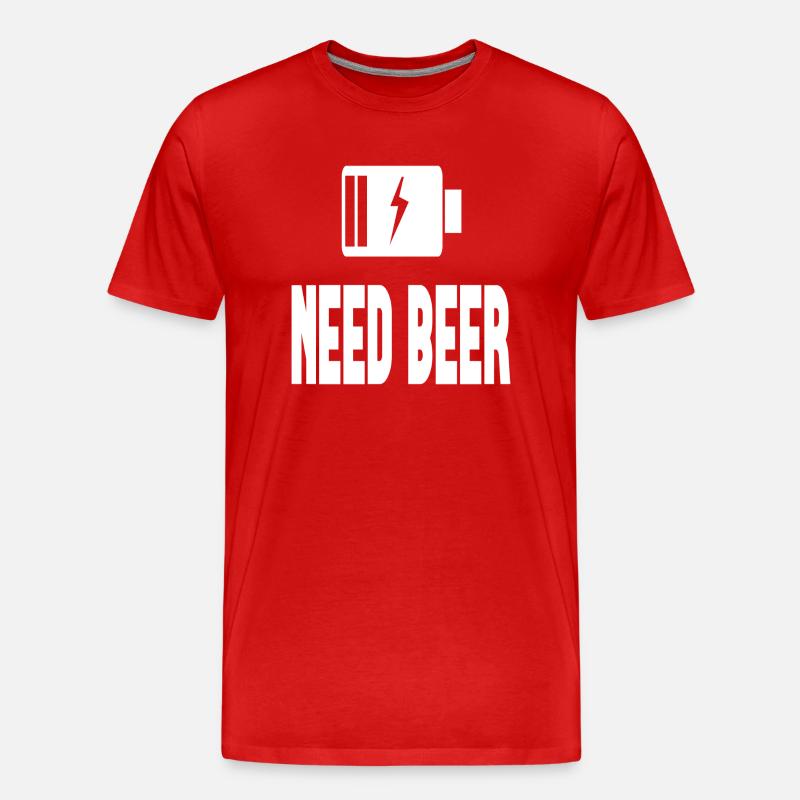 Need Beer - Männer Premium Bio T-Shirt - Rot