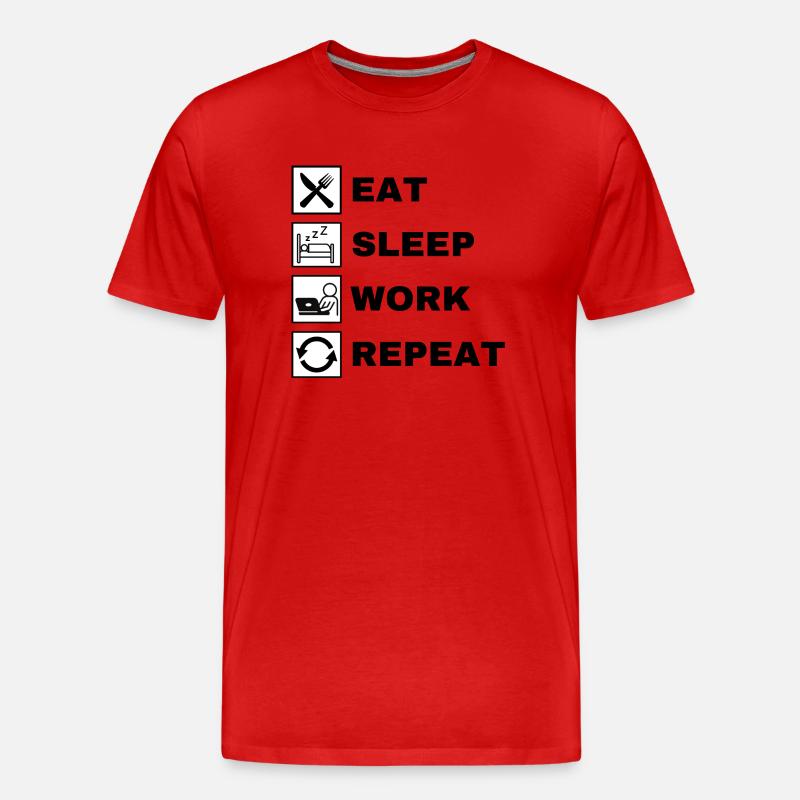 Eat Sleep Work Repeat - Männer Premium Bio T-Shirt - Rot