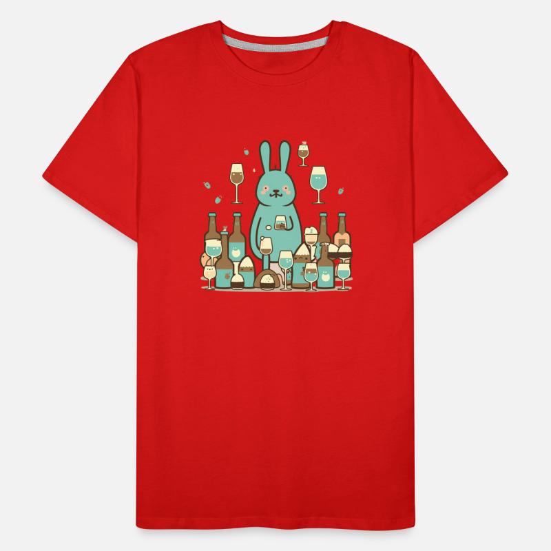 Easter Bunny with beer Easter Alcohol Men's Premium Organic T-Shirt
