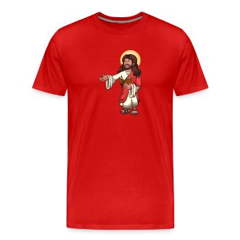 Jesus Christus - Männer Premium Bio T-Shirt - Rot - Vorne - Damien (186cm)