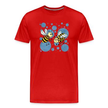 Bees - Men's Premium Organic T-Shirt - red - Front - Damien (186cm)