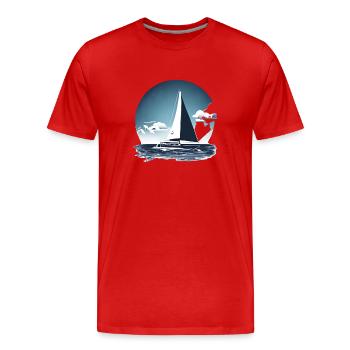 Segler Segeln Segelschiff Segelsport Segelboot - Männer Premium Bio T-Shirt - Rot - Vorne - Damien (186cm)