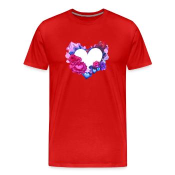 Mother's Day Wedding Valentine's Day Love Engagement - Men's Premium Organic T-Shirt - red - Front - Damien (186cm)