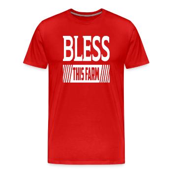 Bénissez cette ferme - T-shirt bio Premium Homme - rouge - Devant - Damien (186cm)