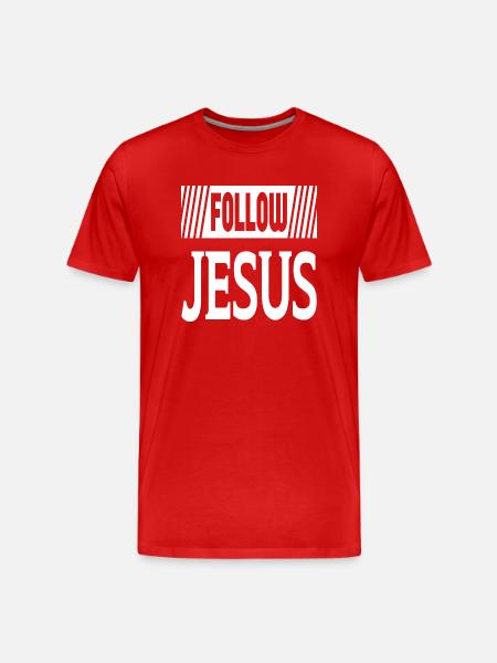Follow Jesus - Men's Premium Organic T-Shirt - red