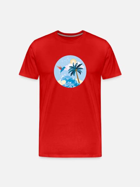 Retro Island - Men's Premium Organic T-Shirt - red