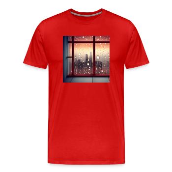 Regentag - Männer Premium Bio T-Shirt - Rot - Vorne - Damien (186cm)
