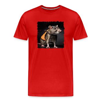 Rats like to cuddle for their lives - Men's Premium Organic T-Shirt - red - Front - Damien (186cm)