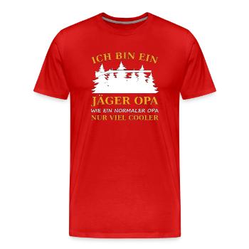 Jäger opa - Männer Premium Bio T-Shirt - Rot - Vorne - Damien (186cm)