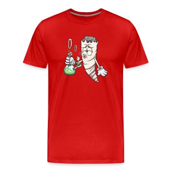 Lustiger Cartoon-Joint mit Bong - Männer Premium Bio T-Shirt - Rot - Vorne - Damien (186cm)