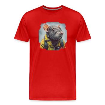The sense of smell of rats is very sensitive - Men's Premium Organic T-Shirt - red - Front - Damien (186cm)
