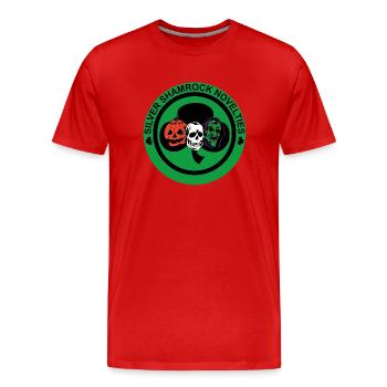 Nouveautés Silver Shamrock - T-shirt bio Premium Homme - rouge - Devant - Damien (186cm)