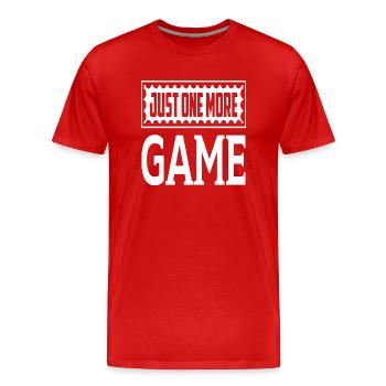 Just One More Game - Men's Premium Organic T-Shirt - red - Front - Damien (186cm)