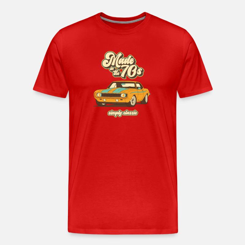 70s Design - Männer Premium Bio T-Shirt - Rot
