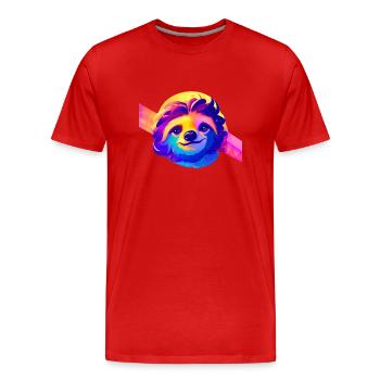 Fatigue paresseuse Paresseux Dessin de paresseux - T-shirt bio Premium Homme - rouge - Devant - Damien (186cm)