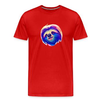 Paresseux paresseux Dessin Fatigue Paresseux - T-shirt bio Premium Homme - rouge - Devant - Damien (186cm)