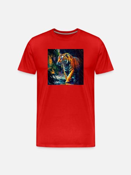 Bengal Tiger on the Prowl - Men's Premium Organic T-Shirt - red