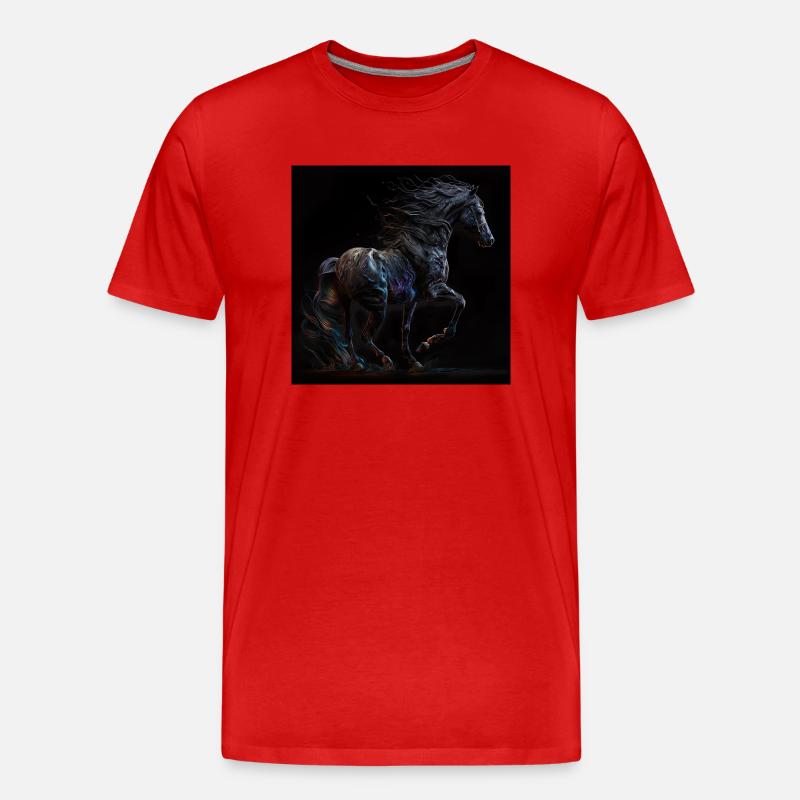 Feuriges Pferd - Männer Premium Bio T-Shirt - Rot