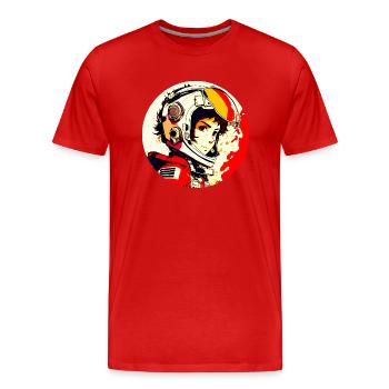 Anime Pilotin - Männer Premium Bio T-Shirt - Rot - Vorne - Damien (186cm)