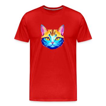 Cat Pet Cat Owner Kitten Domestic Cat - Men's Premium Organic T-Shirt - red - Front - Damien (186cm)