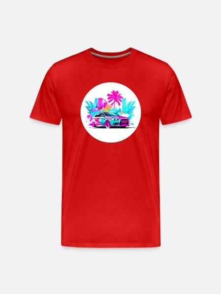 Miami Car 5 - Men's Premium Organic T-Shirt - red