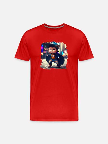 Super Katze - Männer Premium Bio T-Shirt - Rot