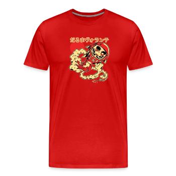 Flying Daruma doll - Men's Premium Organic T-Shirt - red - Front - Damien (186cm)