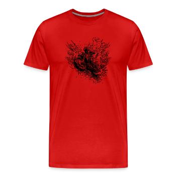 Terrain Motorcycling Motorcycle Splash Style - Men's Premium Organic T-Shirt - red - Front - Damien (186cm)