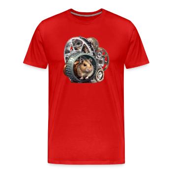 Hamster impeller for renewable energy generation - Men's Premium Organic T-Shirt - red - Front - Damien (186cm)